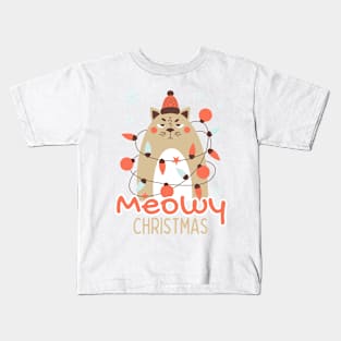 Meowy Xmas Kids T-Shirt